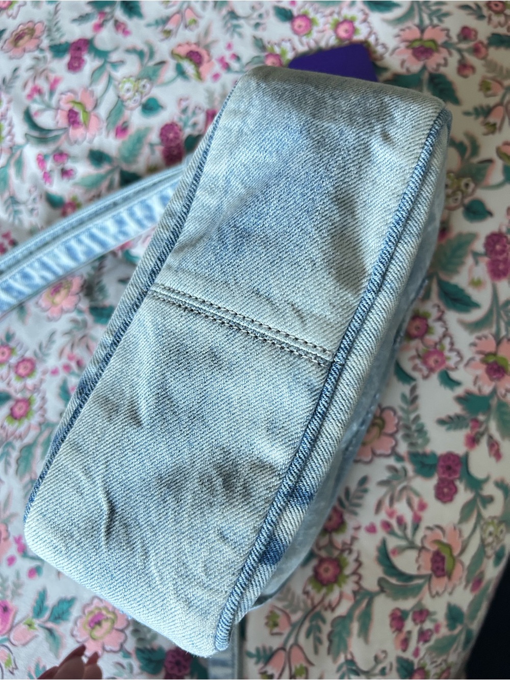 COACH Light Blue Denim Distressed Crossbody Bag with Gold Logo - Picture 4 of 8